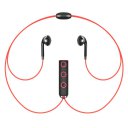 In-ear Wireless Bluetooth Sports Earphone Stereo Sports Headset Red (Silver Edge)