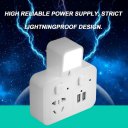 Power Adapter Socket Nightlight Switch USB Lightningproof Wall Charge Adapter