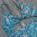 Fashion Knot Leaf Printing Sexy Bikini Set Slim Women Swimsuit Beachwear