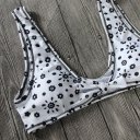Black and White Floral Print Sexy Two-piece Bikini Set Tie Knot Women Swimwear
