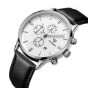 Luxury High Class Business Men Quartz Watch Round Dial Leather Strap Watch