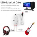 Guitar to USB Interface Link Cable Audio Recorder for PC/for MAC Recording