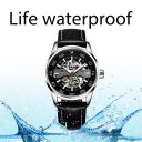 62002 Genuine Leather Men Automatic Mechanical Wrist Watch Waterproof