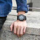 6100 Water-resistant Quartz Movement Luminous Man Wristwatch Calendar