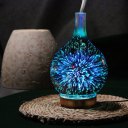 3D Glass Humidifier Essential Oil Diffuser With 7 Colors LED Night Light