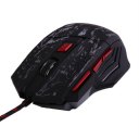H300 5500DPI 7 Buttons Crack Pattern Adjustable Wired Gaming Mouse For PC