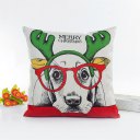 Lovely Cute Christmas Dog Series Cushion Cover Sofa Seat Car Pillowcase