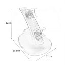 Black LED Light Quick Dual USB Charging Dock Stand Charger For PlayStation 3