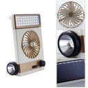 Solar Power Rechargeable Multifunctional Cooling Fan And LED Light For Camping