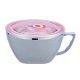 900ml Large Capacity Stainless Steel Solid Bowl With Lid Handle Food Container