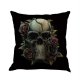 Novel Halloween Skull-printed Cushion Cover Cotton Linen Skeleton Pillow Case