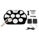 W758S Portable 9 Pads Digital USB Roll up Silicone Electronic Drum Pad Kit
