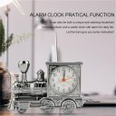 Vintage Artistic Train Shape Alarm Clock Shelf Decor with Quartz Movement