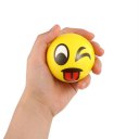 Yellow Facial Expression Stress Relief Sponge Foam Balls Hand Squeeze Toy