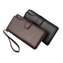 Soft PU Leather Men Long Wallet Korean Version Male PU Leather Clutch Bag