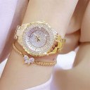 A02010 Luxury Women Watch Rhinestone Dial Steel Watchband Quartz Wristwatch