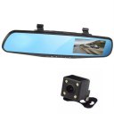 4-Inch Display 1080P HD Dual Lens Car DVR Portable Dash Camera Reverse Mirror