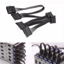 4Pin IDE to 5-Port 15Pin SATA Power Cable 18AWG Wire For HDD SSD PC Server
