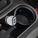 Square Car-charger Adapter Socket Dual USB Quick Charge Mobile Charger LED