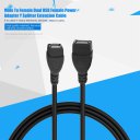 Male To Female Dual USB Female Power Adapter Y Splitter Extension Cable