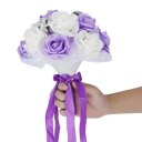 Bride Holding Flower Bouquet Korean Style Simulation Rose Bouquet For Wedding