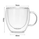 150ML Double Layers Coffee Mug With Handle Heat Insulation Drinking Cup