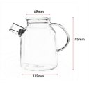 Heat Resistant Borosilicate Glass Water Bottle Flower Tea Pot With Bamboo Lid