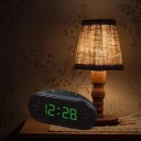 EU Plug AM FM Dual Frequency Radio Alarm Clock LED Clock Luminous Snooze Clock