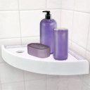 Snap Up Corner Shelf Non-marking Triangle Bathroom Storage Rack With Hooks