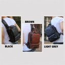 Men Outdoor PU Leather Satchel Bag Chest Bag Crossbody Single Shoulder Bag
