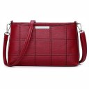 Women Solid Color Small Envelope Bag Soft PU Leather Casual Messenger Bag