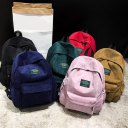 Simple Velvet Backpack Large Capacity Back Bag Unisex School Bag For Teenagers