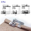 3Pcs Wide Rolled Hem Hemmer Foot For Domestic Sewing Machines Snap On Presser