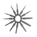 Plum Blossom 50mm T5-T40 Magnetic Hollow Torx Screwdriver Bits Sets 12pcs