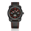 9096 Men Waterproof Watch Leather Wristband Quartz Movement Watches