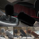 3pcs/Set Plush Car Steering Cover+Gear Cover+Hand Brake Cover Winter Driving
