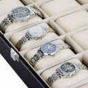 12 Slots Grid PU Leather Watch Display Box Jewelry Storage Organizer Case