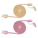 2 In 1 Super Long Micro USB Cable Mobile Phone Charging Cable Cord For Iphone