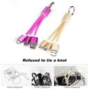 Universal 2 In 1 USB Charger Cable Key Chain Connector Braided Charging Line