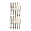 10pcs Single CH 2Pin 6.35mm Audio Connector Adapter Converter Stereo Audio Plug