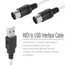 MIDI to USB Interface Cable Adapter for Converter PC to Music Keyboard Cord