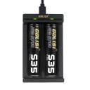 Golisi Needle2 Charger 2 Slots Rechargeable Battery Charger for Li-ion Battery