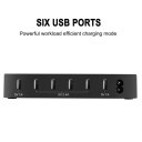 6 Ports USB Charging Dock Station Charger For Tablet Phone With Watch Bracket