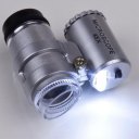 45X Mini Microscope Magnifier Magnifying Glass Jeweler Loup 2LED Light