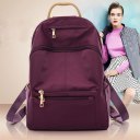Women Nylon Backpack Casual Solid Color Teenage Girls Students School Bag