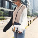 Korean Fashion Cute Cartoon Printed Women Single Shoulder Bag PU Leather