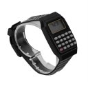 Students Calculator Digital Watch Solid Color Silicone Calculator Wrist Watch