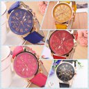 Trendy Style Romen Number Display Watch Leather Material Wrist Watches
