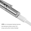 Medical Handy Pen Shaped USB Rechargeable Flashlight LED Torch with Clip