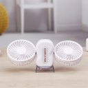 Portable USB Rechargeable Cooling Fan Adjustable Wind Speed LED Light Fan